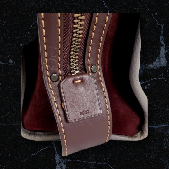 Coach 1941 Rogue Pebbled Heather Grey Leather W/Oxblood Suede#23755 - Picture 7 of 8